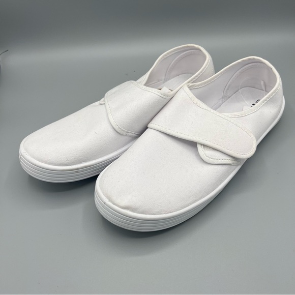 NEXT White Plimsolls Sneakers Canvas with Velcro Closure - UK size 6 - Picture 3 of 11